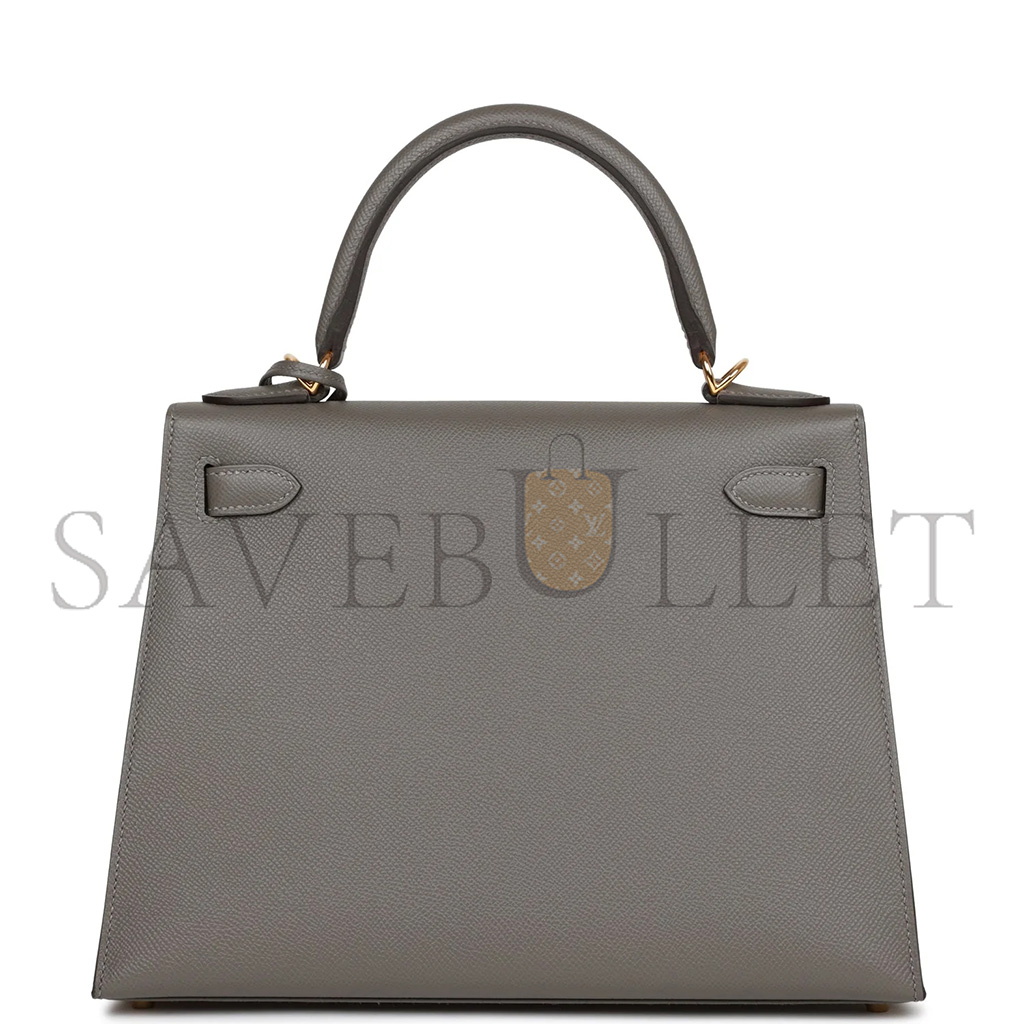 HERMÈS MASTER KELLY SELLIER 28 GRIS MEYER EPSOM GOLD HARDWARE (28*22*10cm) 